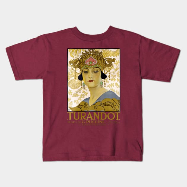 Turandot poster Kids T-Shirt by UndiscoveredWonders